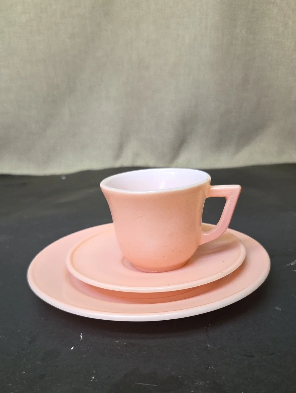 Hazel Atlas Little Hostess Glass Child's Tea Set 14pc 1940s Vintage + Silverware